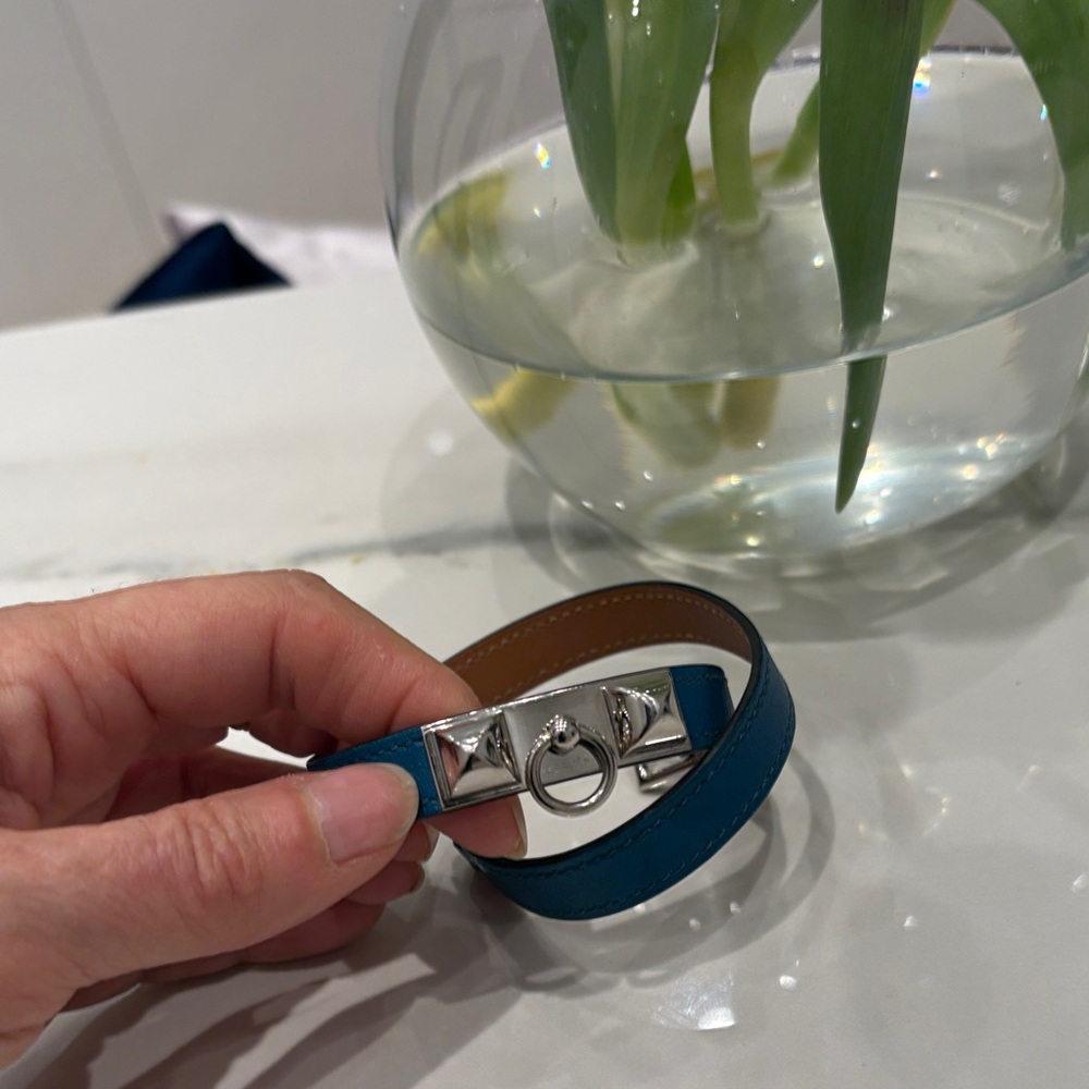 Hermes Blue and Silver Bracelet